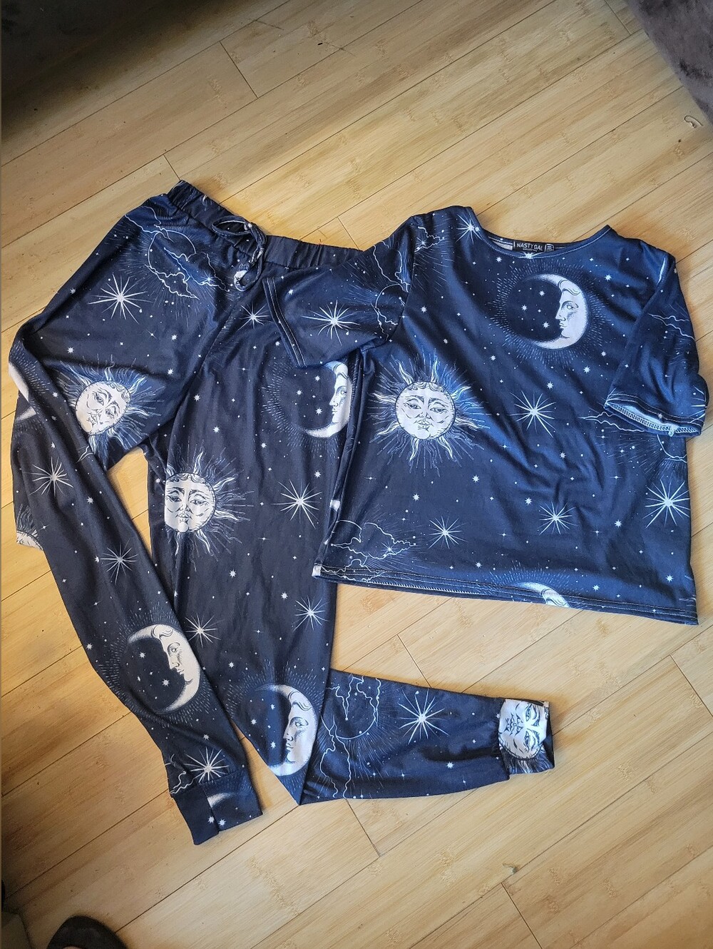 Nasty Gal Moon & Sun Pajama Set - Navy